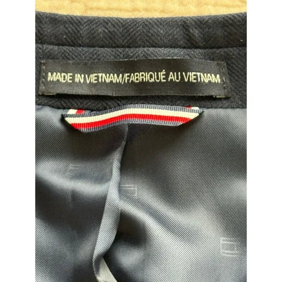 NWT Tommy Hilfiger Trevor Blazer Mens 40 Long Dark Blue Sport Coat Herringbone - Picture 4 of 7